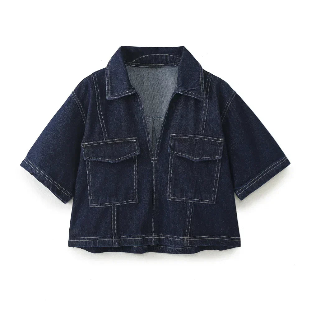Sofia® | Denim Set with V-Neck