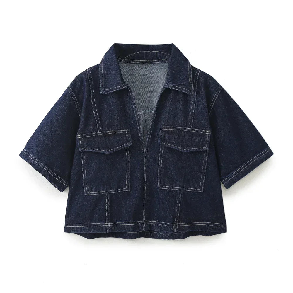 Sofia® | Denim Set with V-Neck