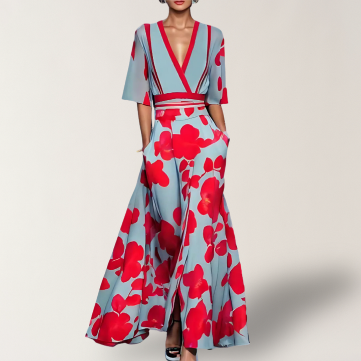 Elise | Elegant Flower Wrap Dress