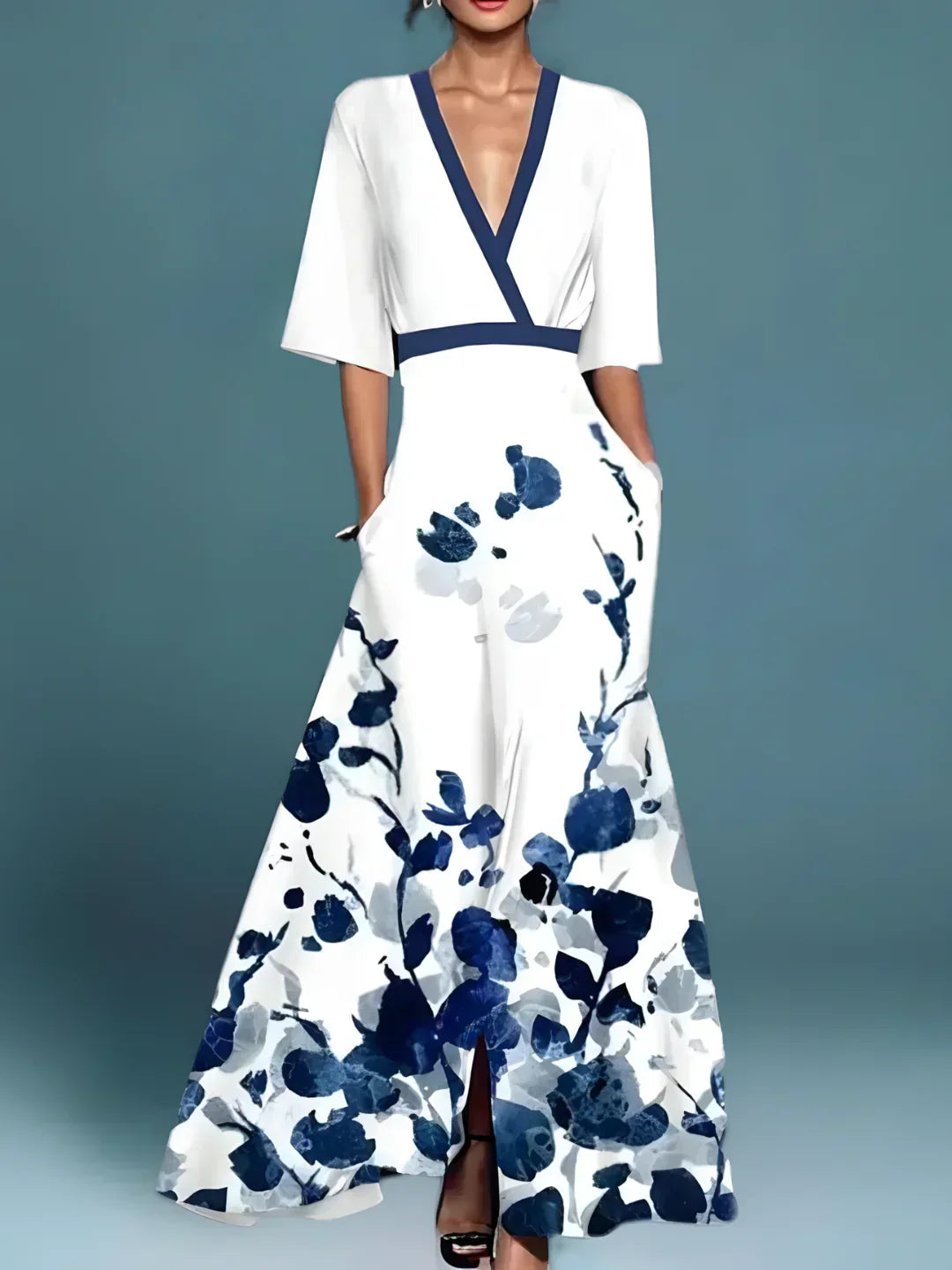 Elise | Elegant Flower Wrap Dress