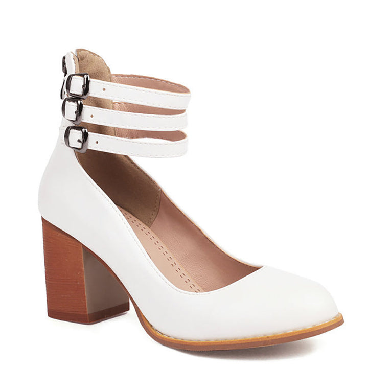 Casilda | Plain sandals with ankle strap and chunky heel