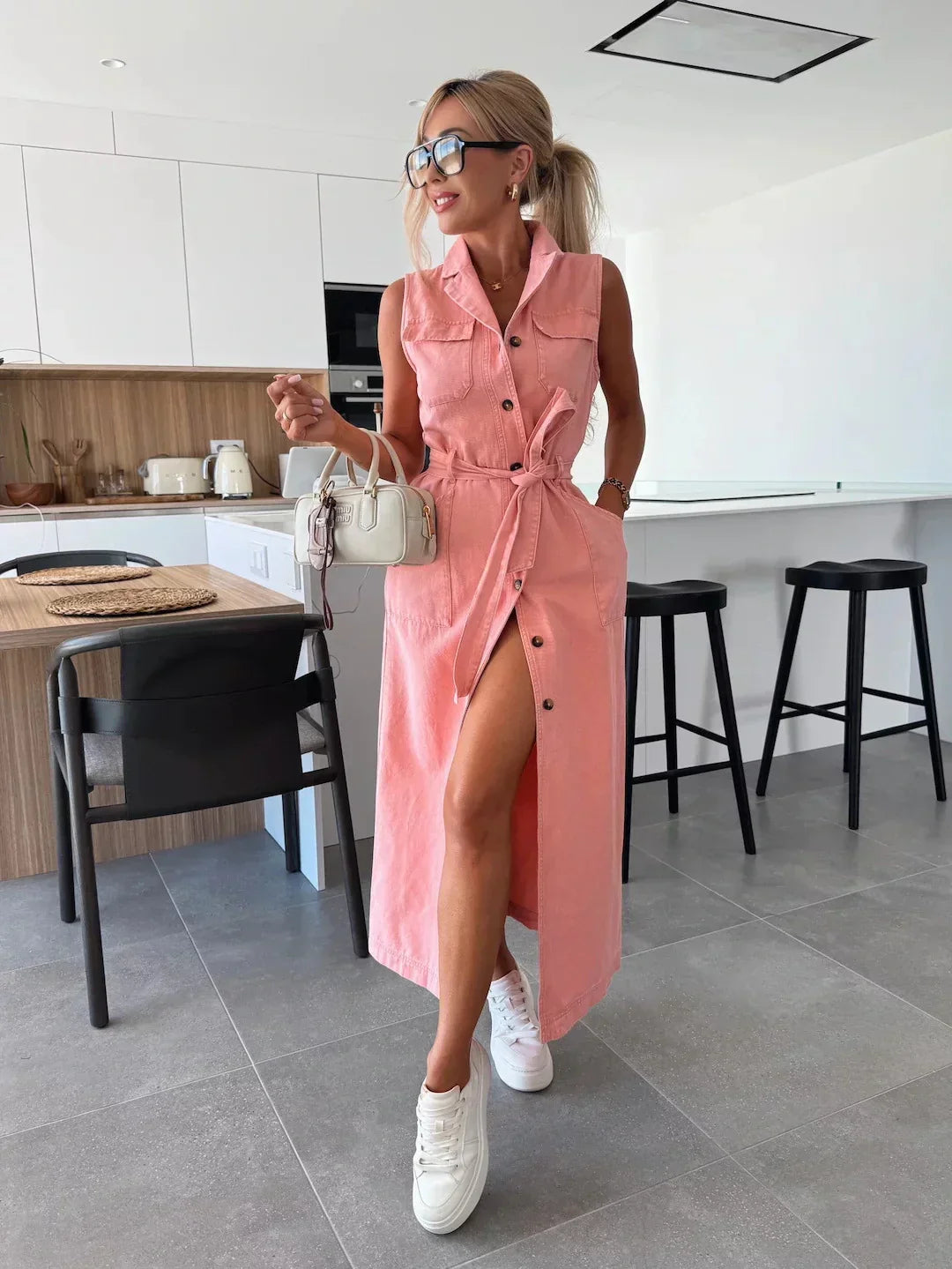 Sanne | Maxi Denim Dress with Timeless Elegance