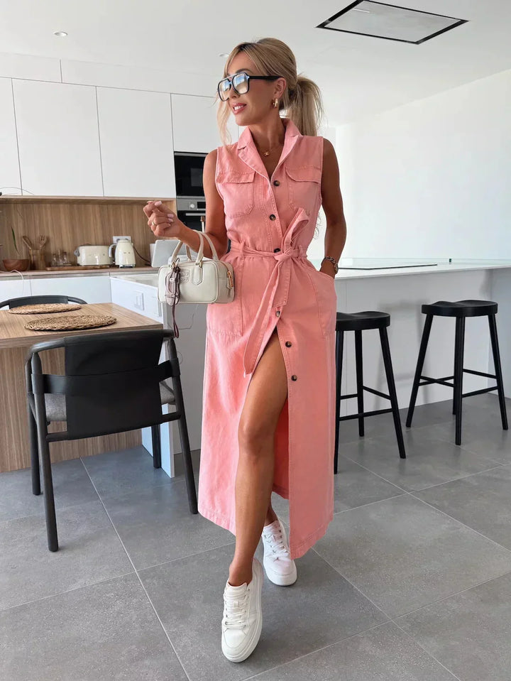 Sanne | Maxi Denim Dress with Timeless Elegance