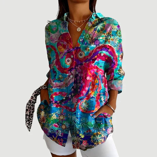 Amalie™ | Blouse with Colorful Design