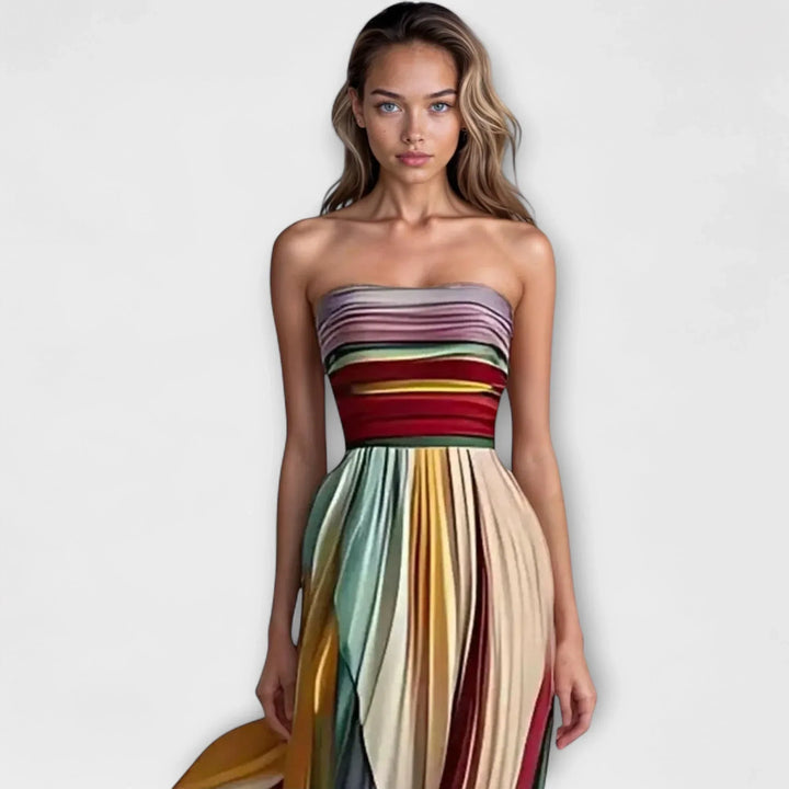 Flora™ | Multicolored Sleeveless Summer Dress