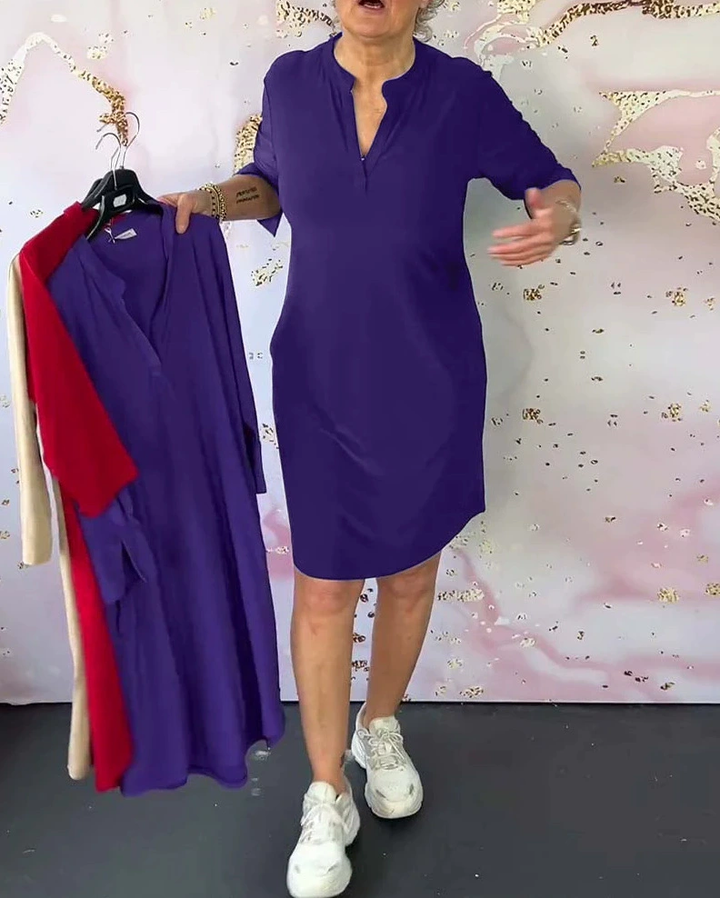 MIRAVO | Simple V-Neck Dress
