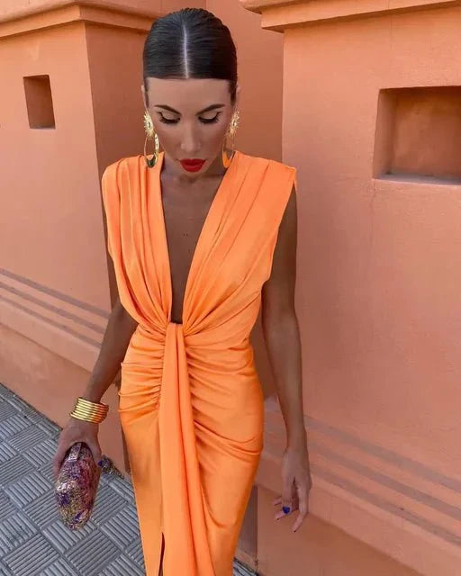 Isabelle | Party Dress with Deep V Neck
