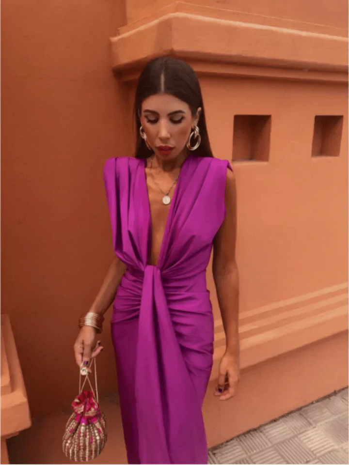 Isabelle | Party Dress with Deep V Neck