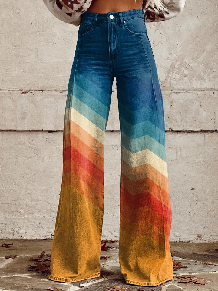 Arianna | Elegant Pants with Modern Zigzag Print