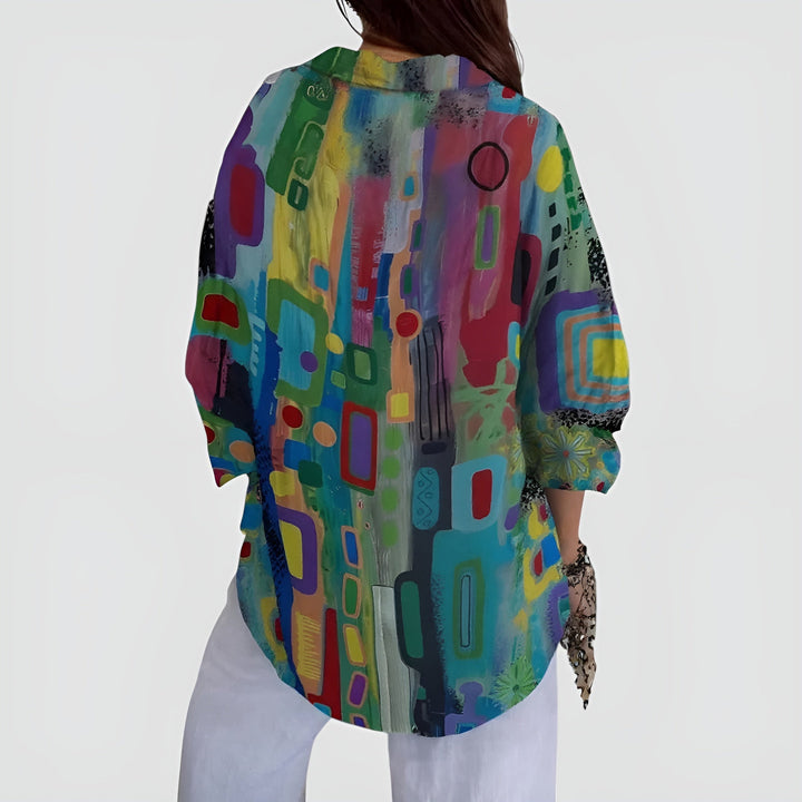 Edna™ blouse with geometric pattern