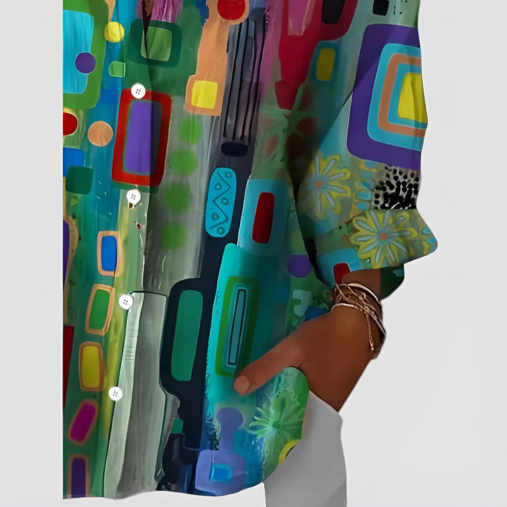 Edna™ blouse with geometric pattern