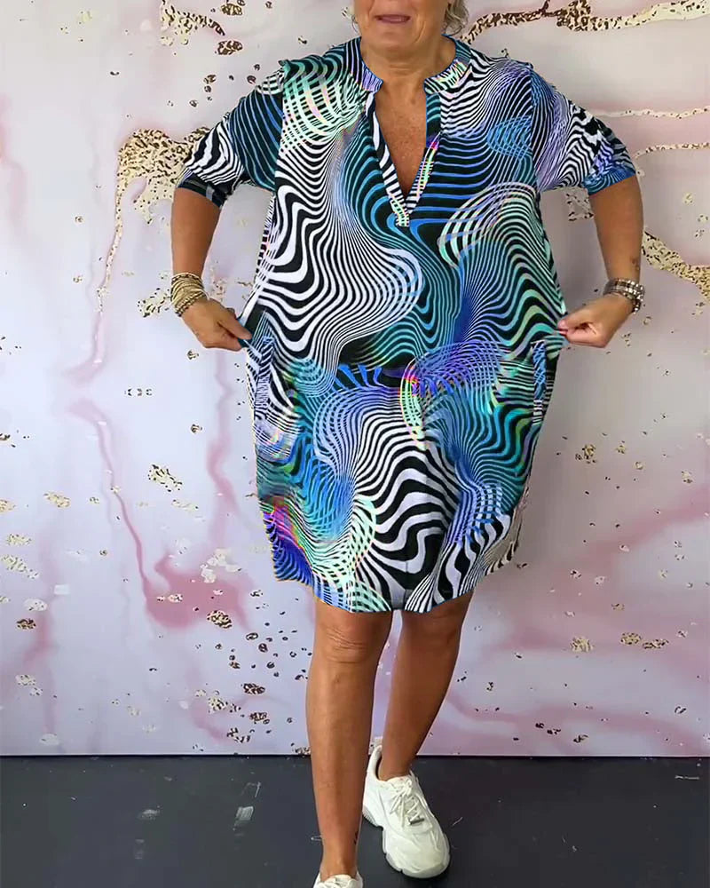 Ursula™ | Colorful Dress with V-Neck