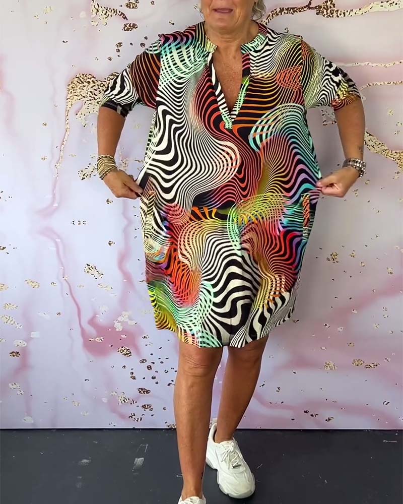 Ursula™ | Colorful Dress with V-Neck