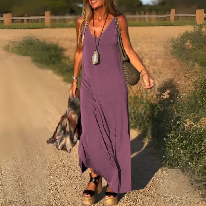 Élyse™ | Elegant Sleeveless Maxidress with Refined V-Neck