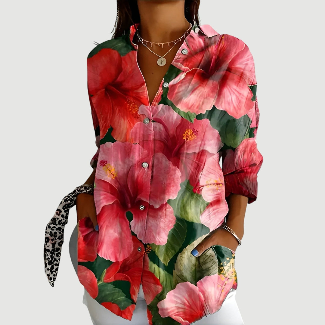 Thea™ | Blouse with Colourful Design