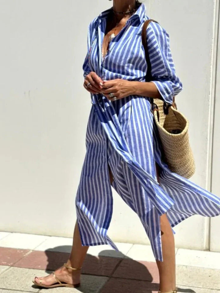Renata™ | Striped Dress with Collar