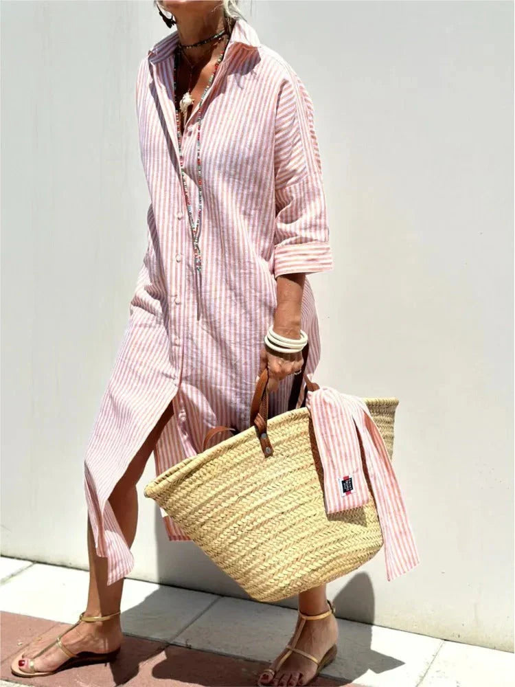 Renata™ | Striped Dress with Collar