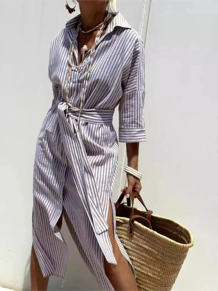 Renata™ | Striped Dress with Collar
