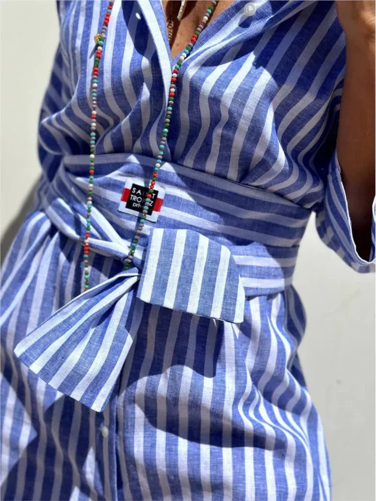 Renata™ | Striped Dress with Collar