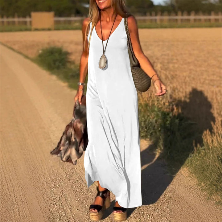 Élyse™ | Elegant Sleeveless Maxidress with Refined V-Neck