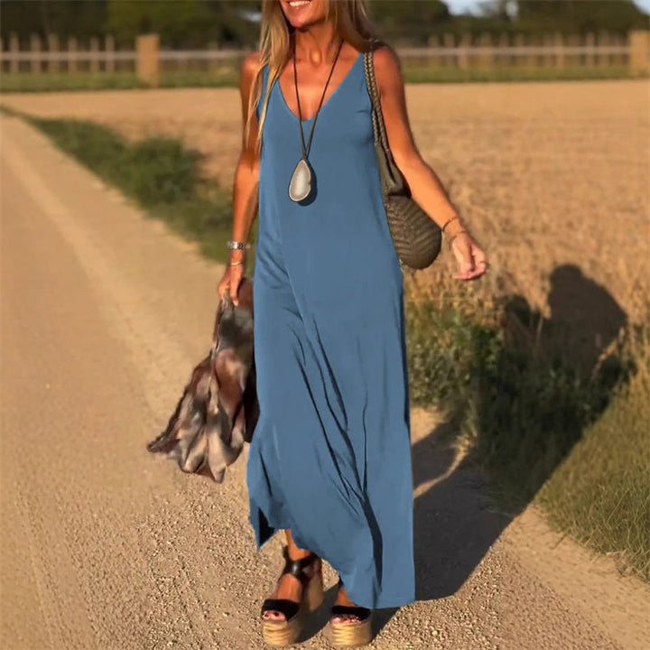 Élyse™ | Elegant Sleeveless Maxidress with Refined V-Neck