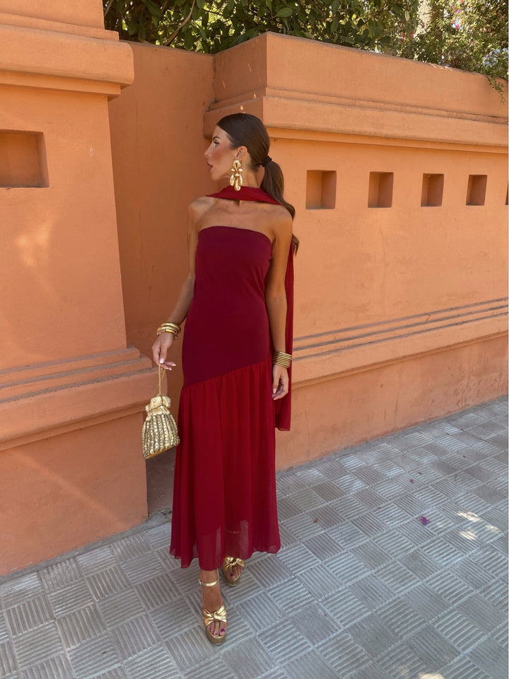 Mila | Chic Strapless Midi Dress